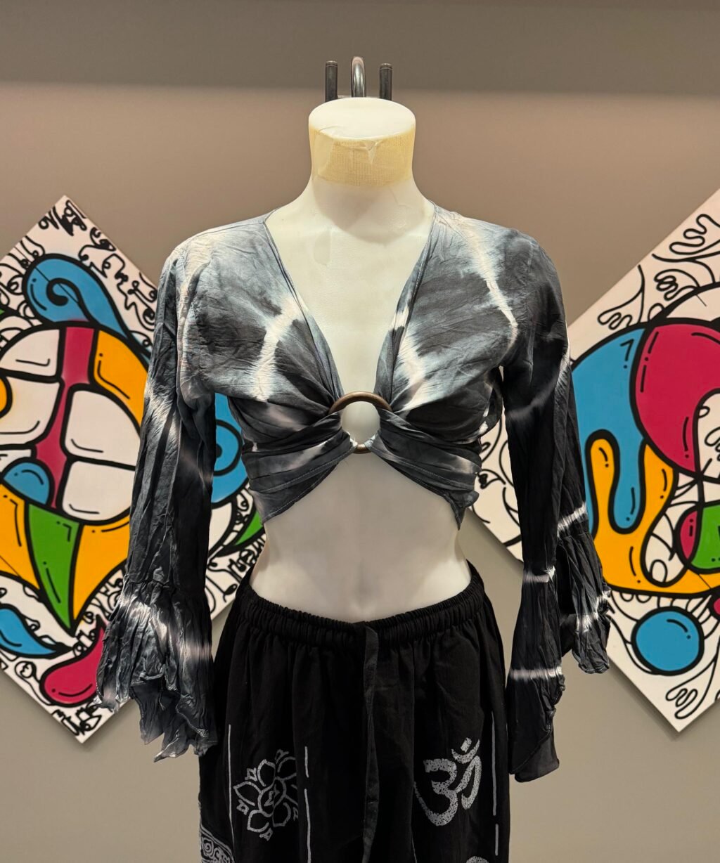 Gray Tie Dye Top