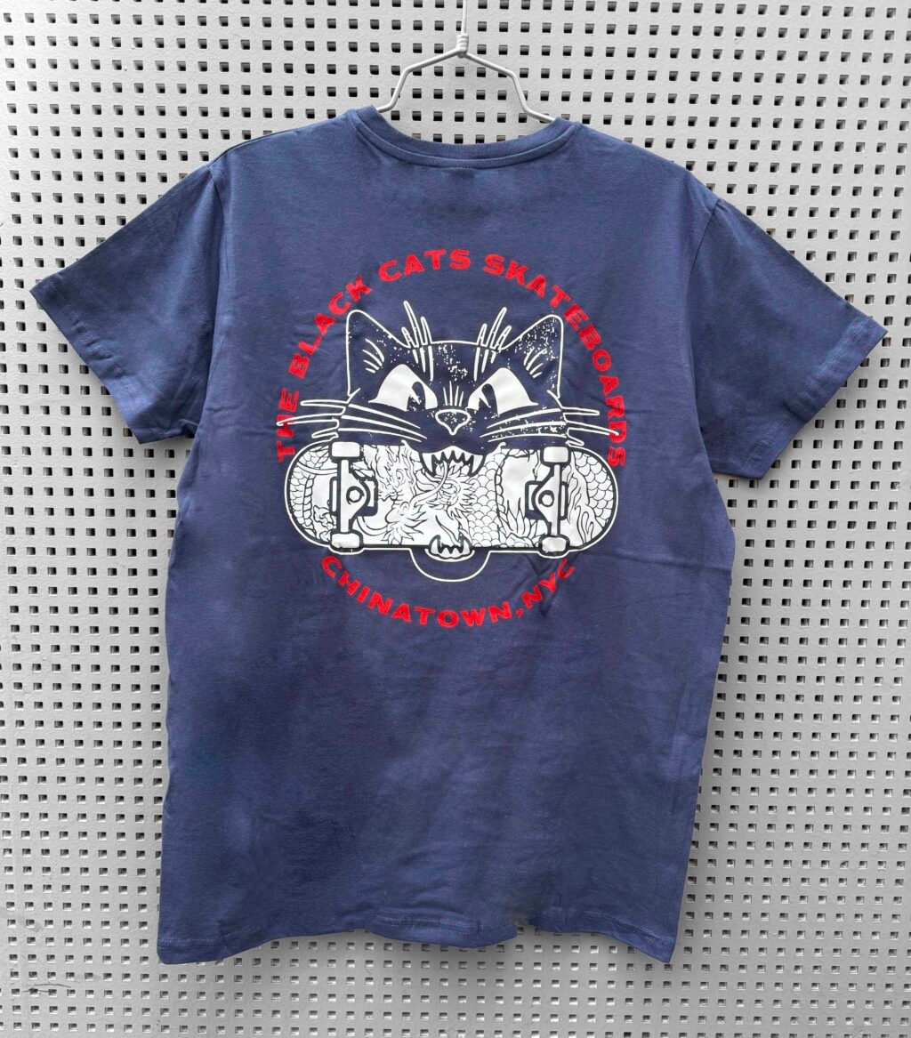 Pure " Skatecat " T-Shirt Blue