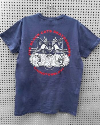 Pure " Skatecat " T-Shirt Blue