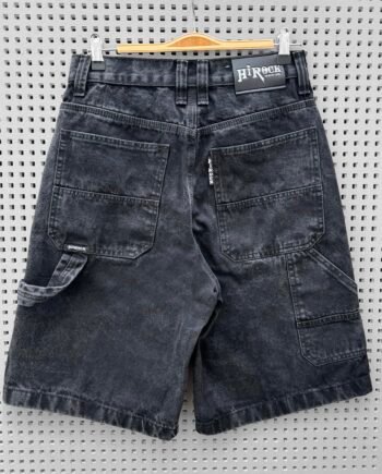Baggy Shorts Jorts Black Washed