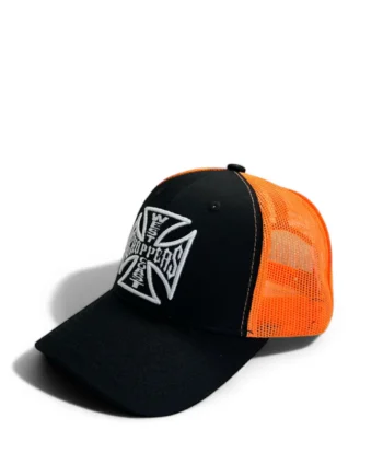 WEST COAST CHOPPERS OG TRUCKER HAT - BLACK/ORANGE