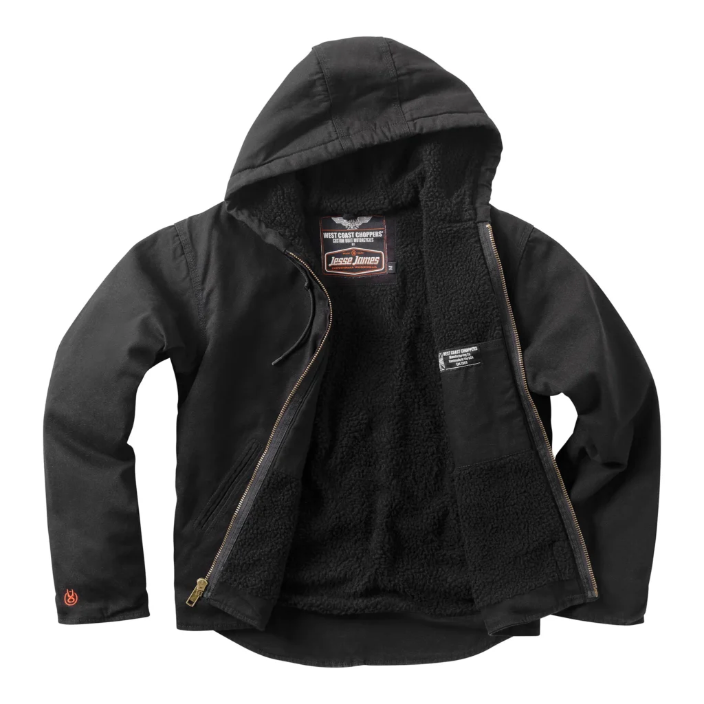 WEST COAST LINED CANVAS WORK JACKET - BLACK