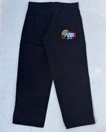 Pure Baggy Black Pants Tiger